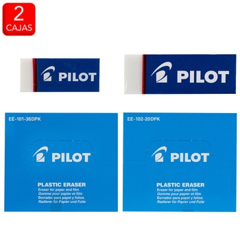Pilot borradores plásticos diferentes tamaños, 2 cajas Pilot borradores plásticos diferentes tamaños, 2 cajas