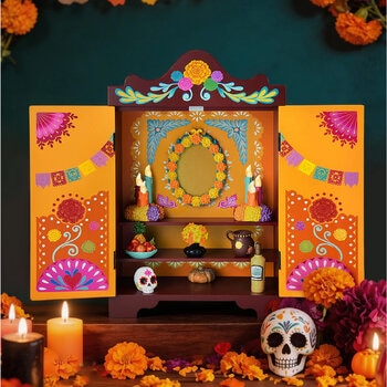 Altar de Día de Muertos con Accesorios y Luces LED Altar de Día de Muertos con Accesorios y Luces LED