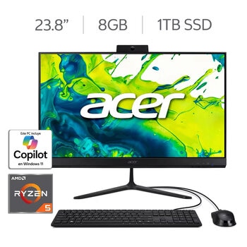 Acer Aspire C24 All In One Desktop 23.8" Full HD AMD Ryzen 5 8GB 1TB SSD