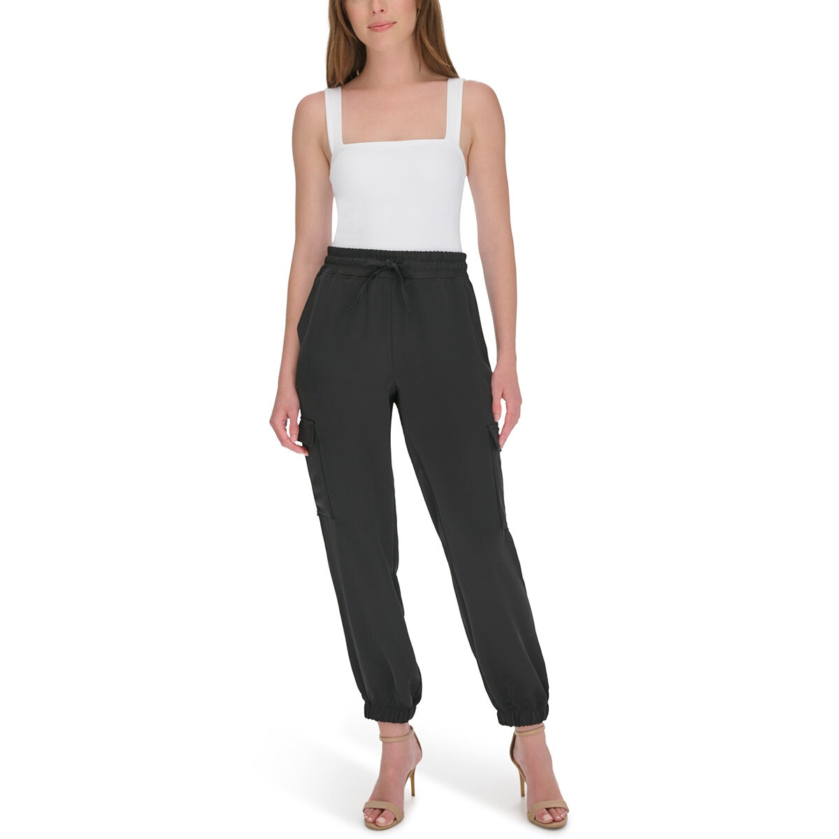Marc NY Pantalones de Satín para Dama negro extra chica