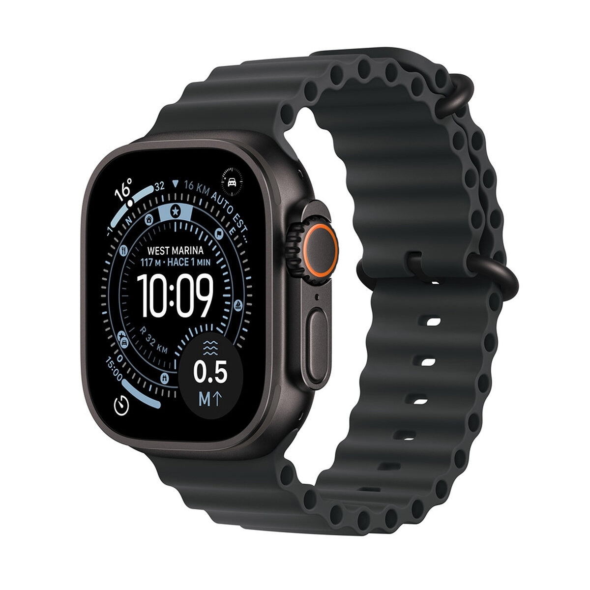 Apple Watch Ultra 3 (GPS + Celular) 49mm Titanio Negro + Correa Ocean Negro - Unitalla