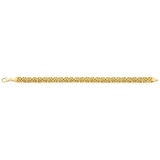 Pulsera Bizantina Pulida para Dama, Oro Amarillo de 14K de 19.05cm