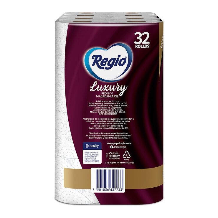 Regio Luxury Peony & Macadamia Oil Papel Higiénico 32 Rollos