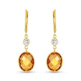 Aretes de Citrino y Topacio, Oro Amarillo 14K