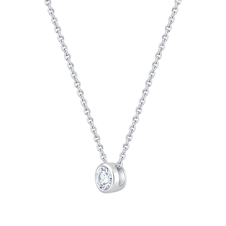 Dije de Diamante Solitario, 0.50ctw, Corte Redondo, Oro Blanco de 14k Dije de Diamante Solitario, 0.50ctw, Corte Redondo, Oro Blanco de 14k