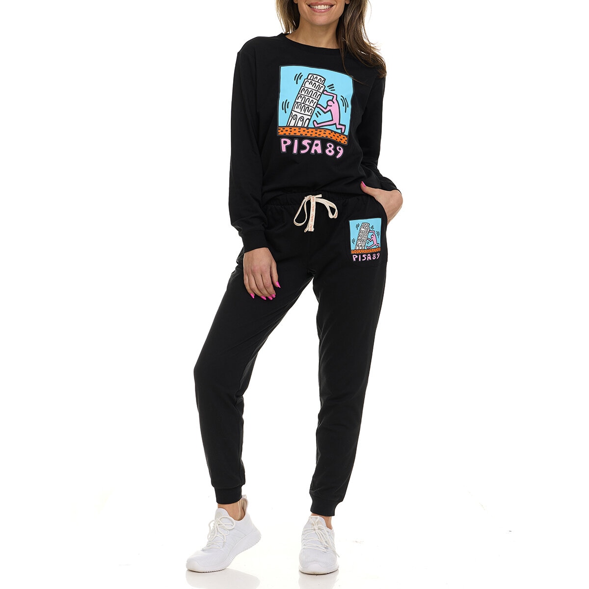 Keith Haring Conjunto 2 piezas para Dama Negro Extra Grande