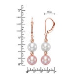 Aretes de Perlas Cultivadas, Oro Rosa de 14K