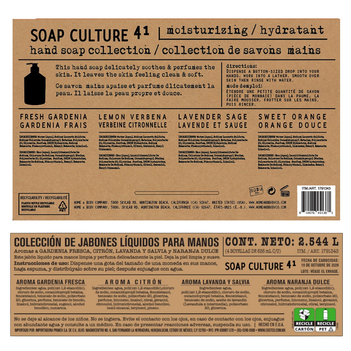 Soap Culture Colección de Jabones Líquidos para Manos 4 pzas Soap Culture Colección de Jabones Líquidos para Manos 4 pzas