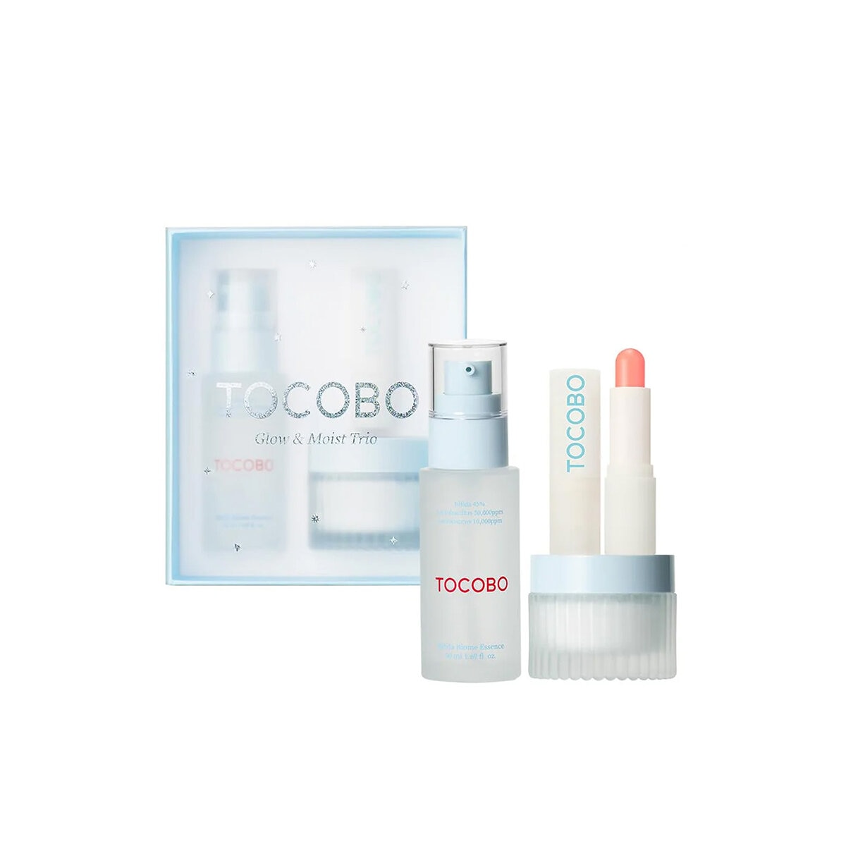 Tocobo, Set de 3 Piezas, Balsamo Labial, Crema Hidratante, Esencia Facial Tocobo, Set de 3 Piezas, Balsamo Labial, Crema Hidratante, Esencia Facial