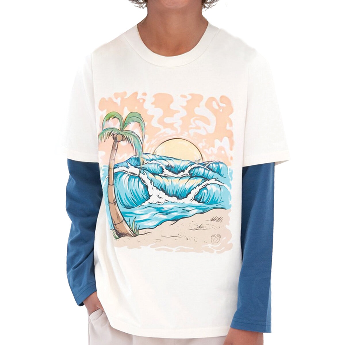 Hangten Playeras 2 piezas para Niños y Niñas Naranja / Blanco 14 / 16 Años