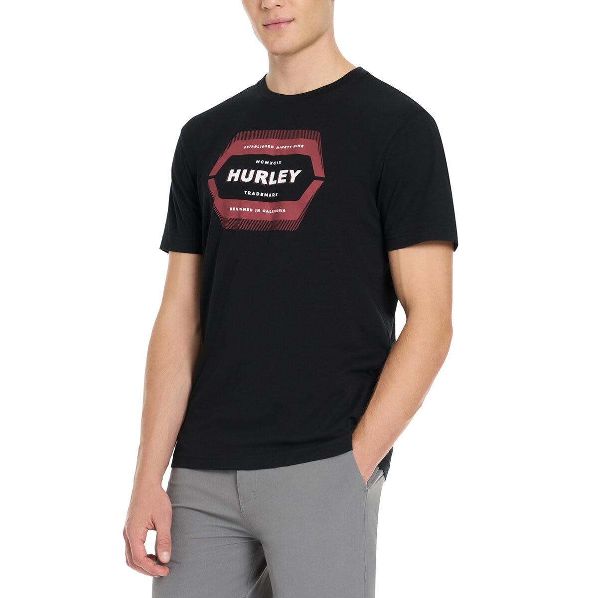 Hurley Playera para Caballero Negro Mediana