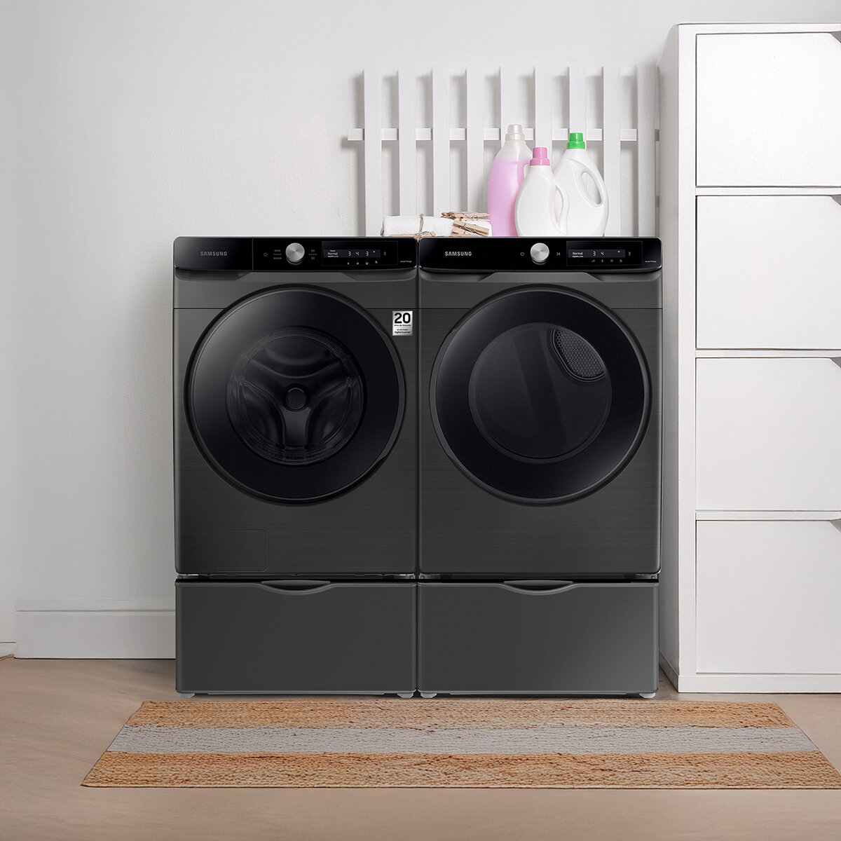 Samsung Combo de Lavado Gas/Eléctrico 22Kg / 24Kg con Pedestal