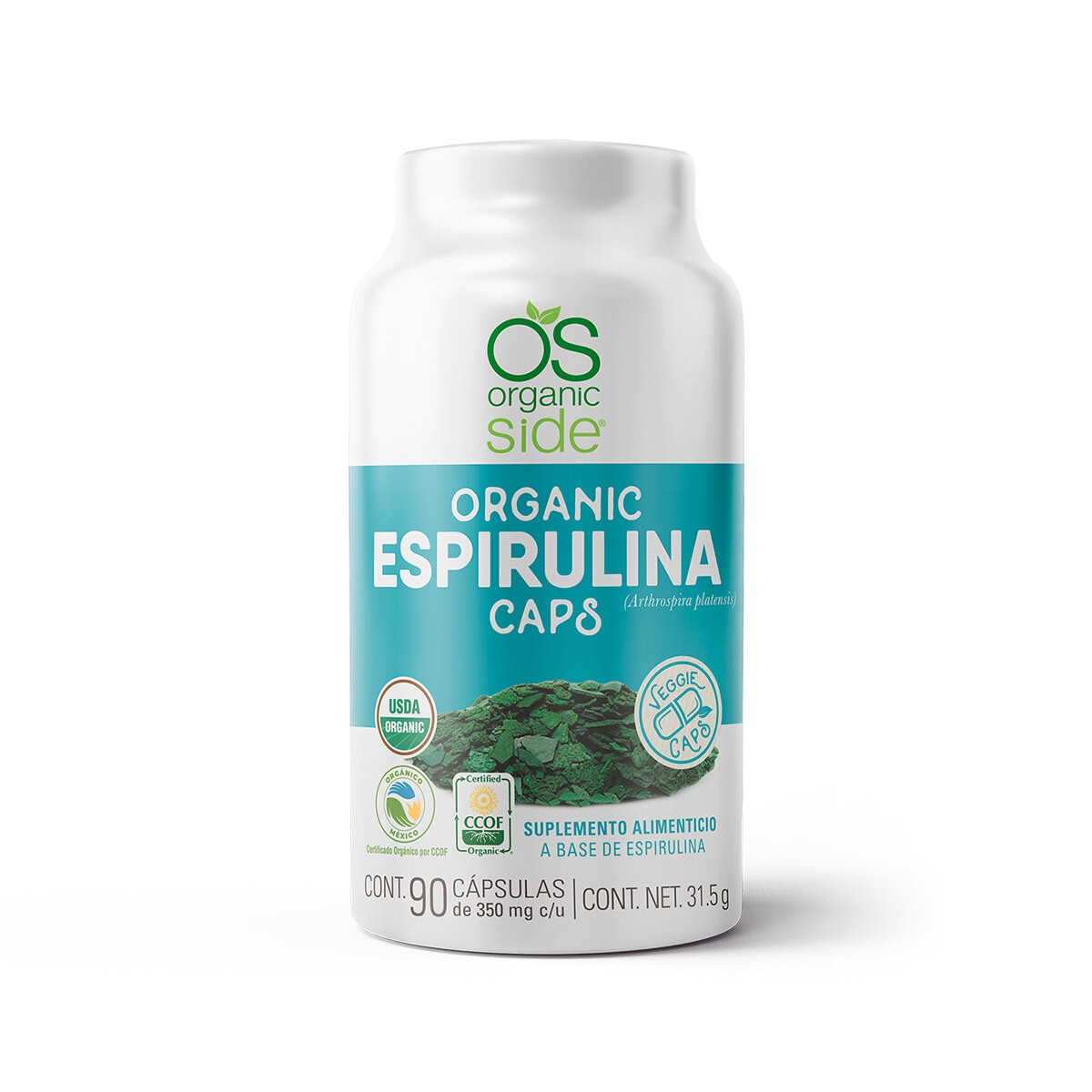 Organic Side Espirulina 90 Cápsulas