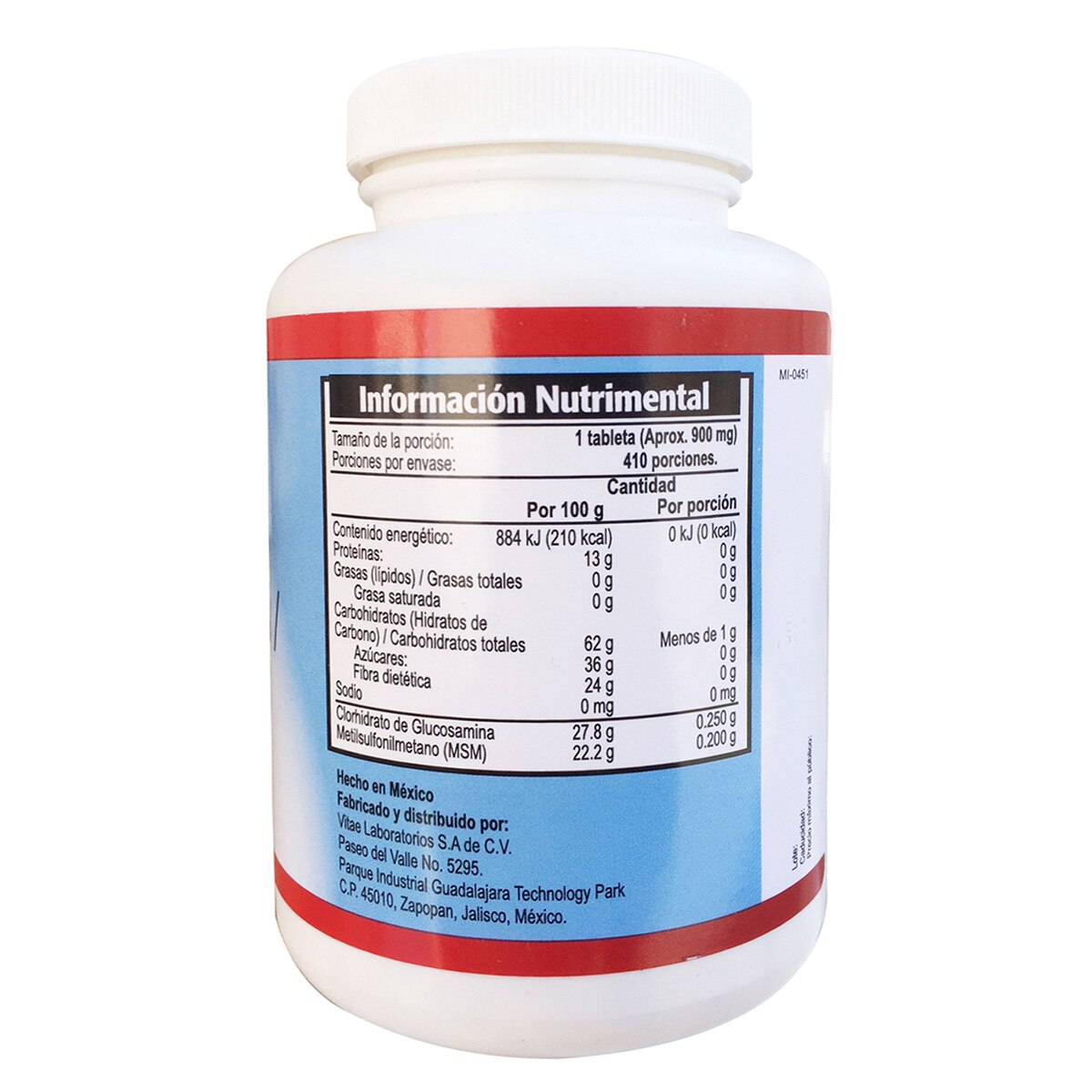 Glucosamina HCL / MSM 410 tabletas Costco México