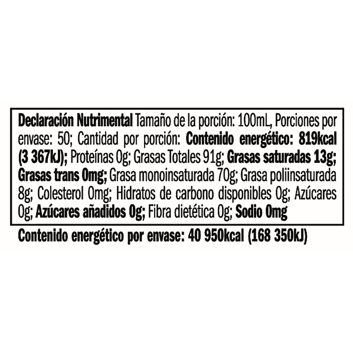 La Española Aceite Comestible Puro de Oliva Extra Virgen 5 L