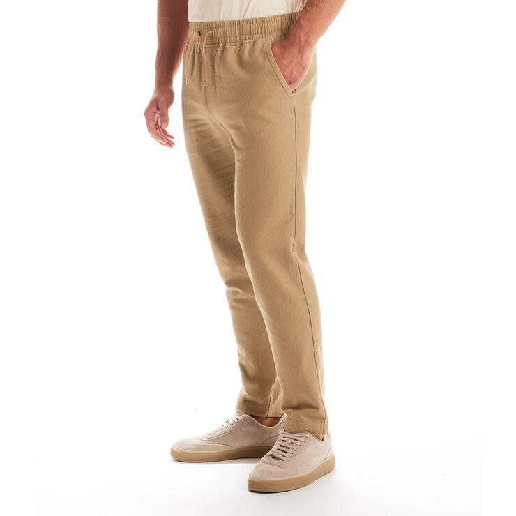 Vintage & Black Pantalones tipo Lino para Caballero Café Grande