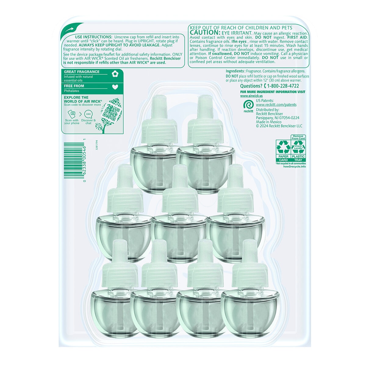 Air Wick Aromatizante De Ambiente Eléctrico con 9 Repuestos