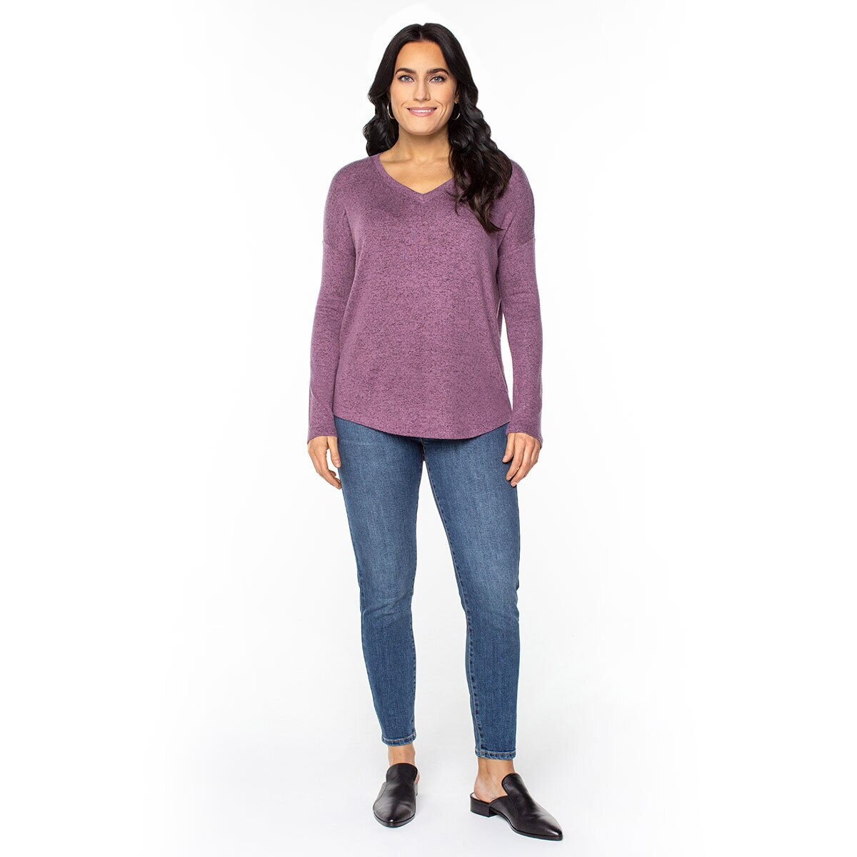 Well Worn, Blusa de Manga Larga para Dama, Morado Jaspeado, Extra ...