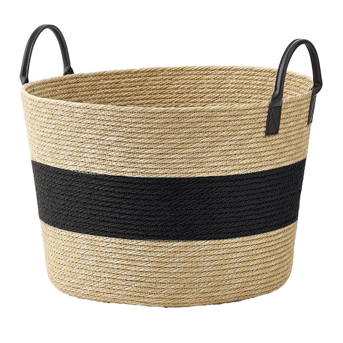 Cesta de Imitación Mimbre, Negro