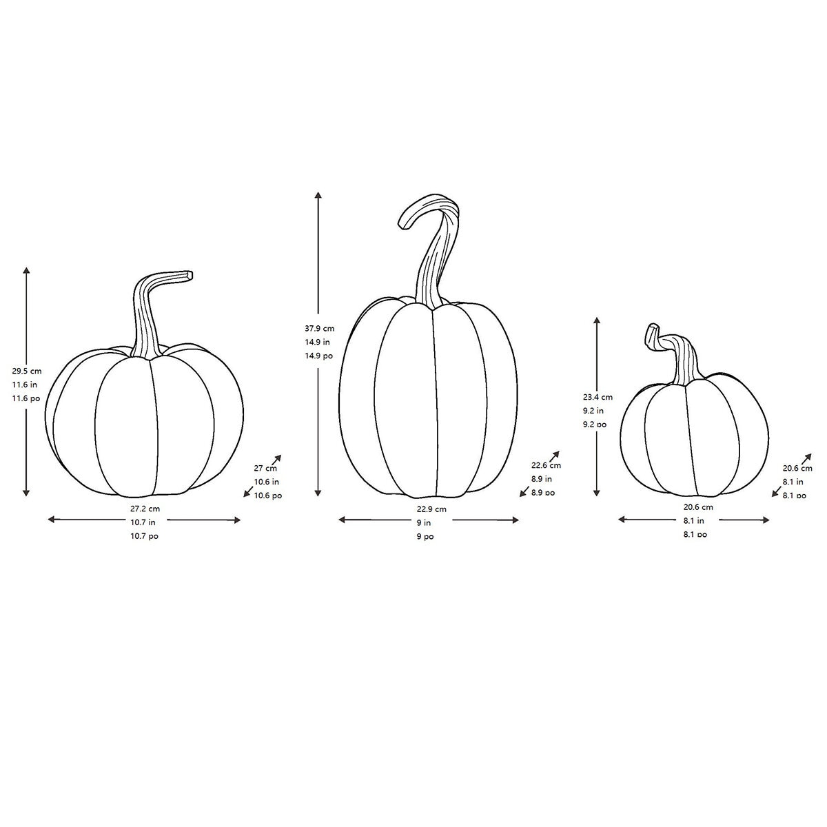 Juego de 3 Calabazas