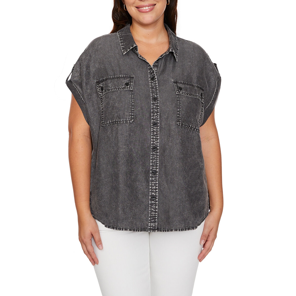 Buffalo David Bitton Blusa para Dama Negro Grande