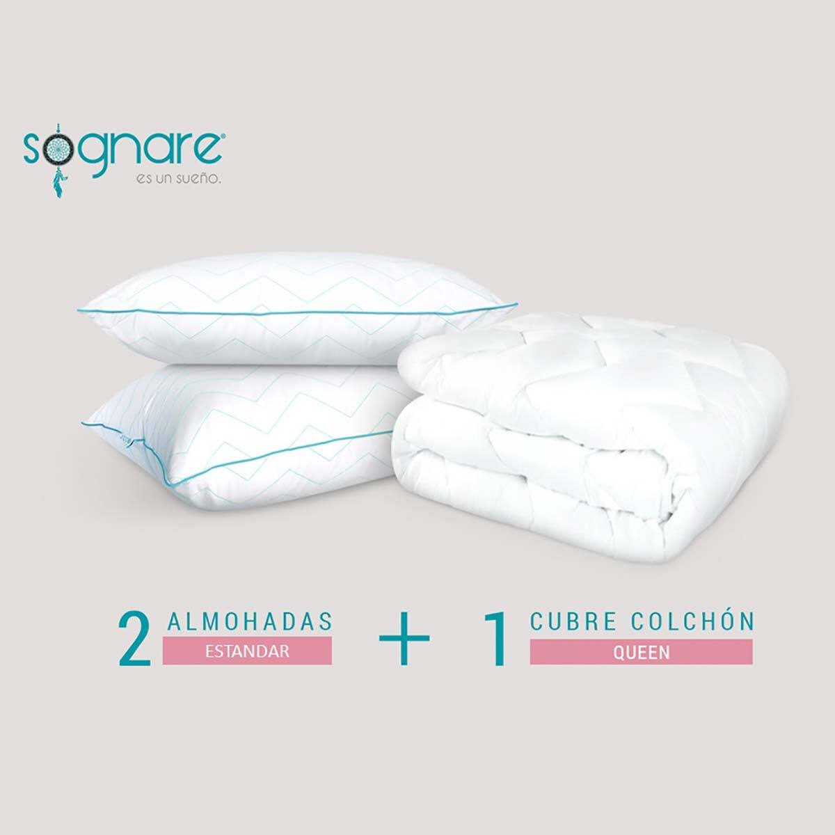 Sognare, Juego de Cubre Colchón y 2 Almohadas, Queen