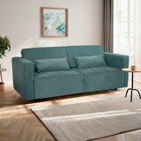 Violanti, Sofá Cama De 3 Plazas Con Brazos, Color Turquesa Violanti, Sofá Cama De 3 Plazas Con Brazos, Color Turquesa