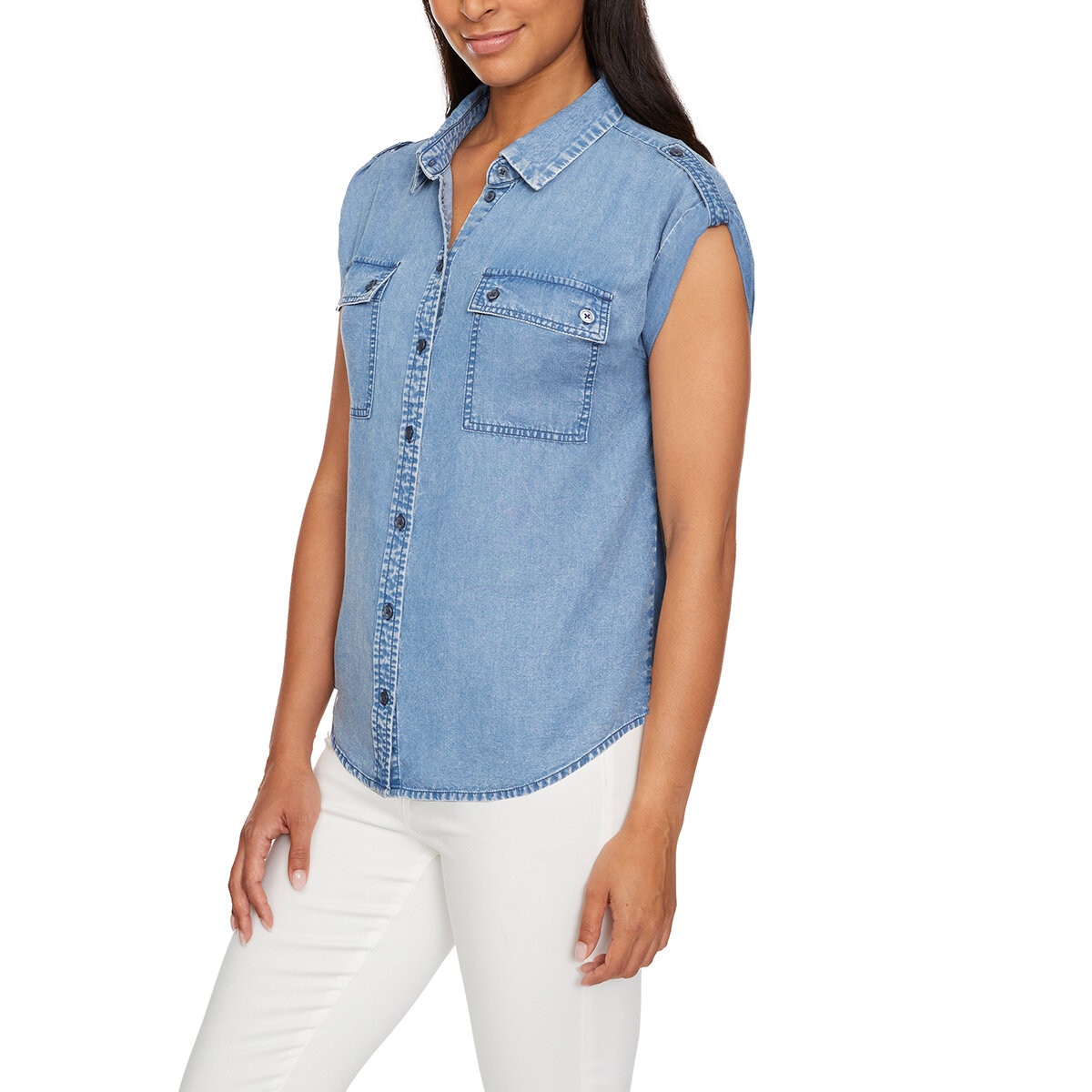 Buffalo David Bitton Blusa para Dama Azul Grande