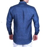Emporio Colombo, Camisa de Lino para Caballero Corte Regular/Slim en Varias Tallas, Color Azul