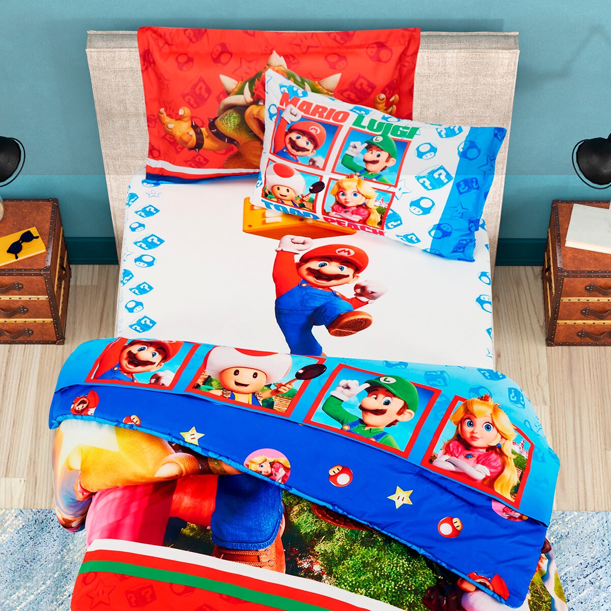 Almohada Infantil Providencia Peach y Toad