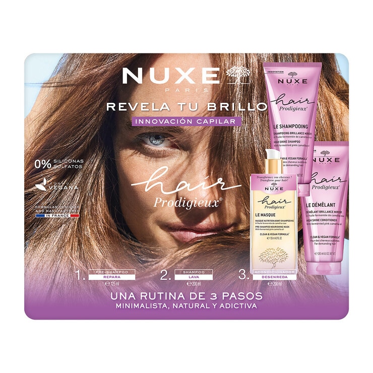 Nuxe Hair Prodigieux, Rutina de 3 Pasos Nuxe Hair Prodigieux, Rutina de 3 Pasos