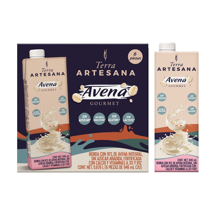 Terra Artesana Bebida de Avena 6 pzas de 946 ml