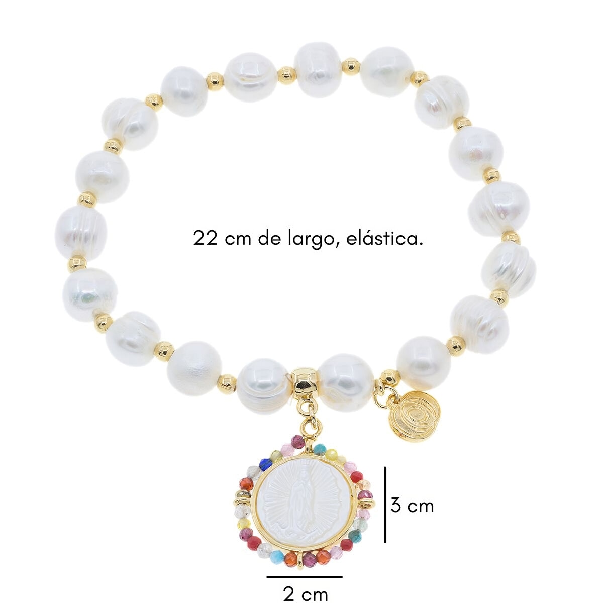 Mayfer, Pulsera con Dije Virgen, para Dama