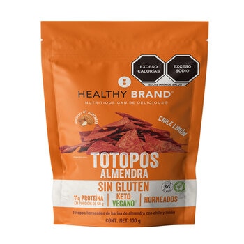 Healthy Brand Totopos Horneados Keto con Chile y Limón 100 g
