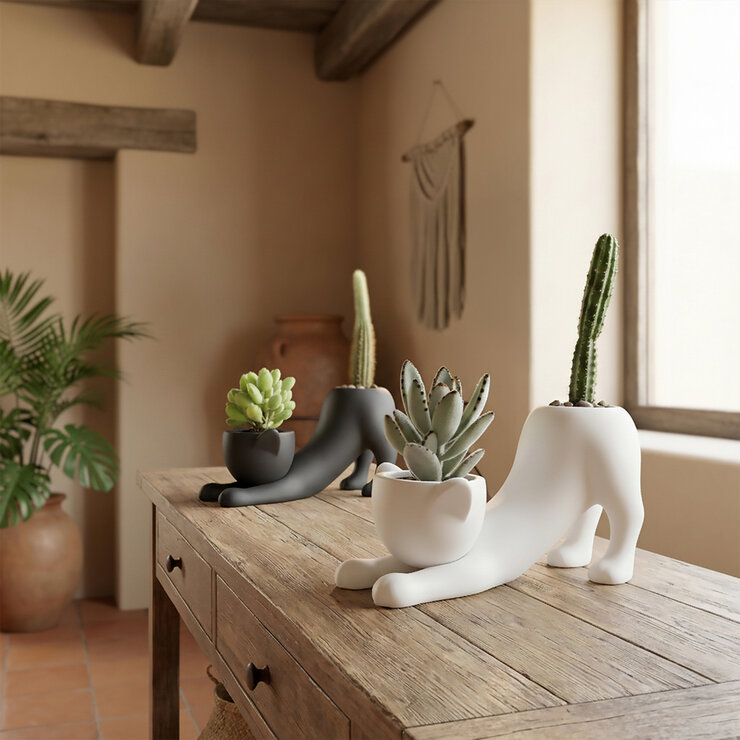 Estudio Floga, Catus Maceta Gato Set de 2 Piezas