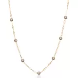 Mayfer, Collar Largo, Cadena de Eslabones, con Botones de Cristal Austríaco
