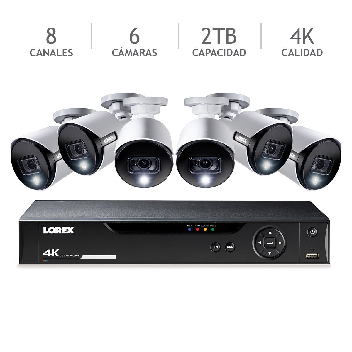 Lorex, 6 Cámaras de Seguridad 4K con 8 