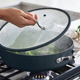Greenpan Bateria de Cocina de Aluminio Anodizado Resistente y Antiadherente de Ceramica 11 piezas Gris