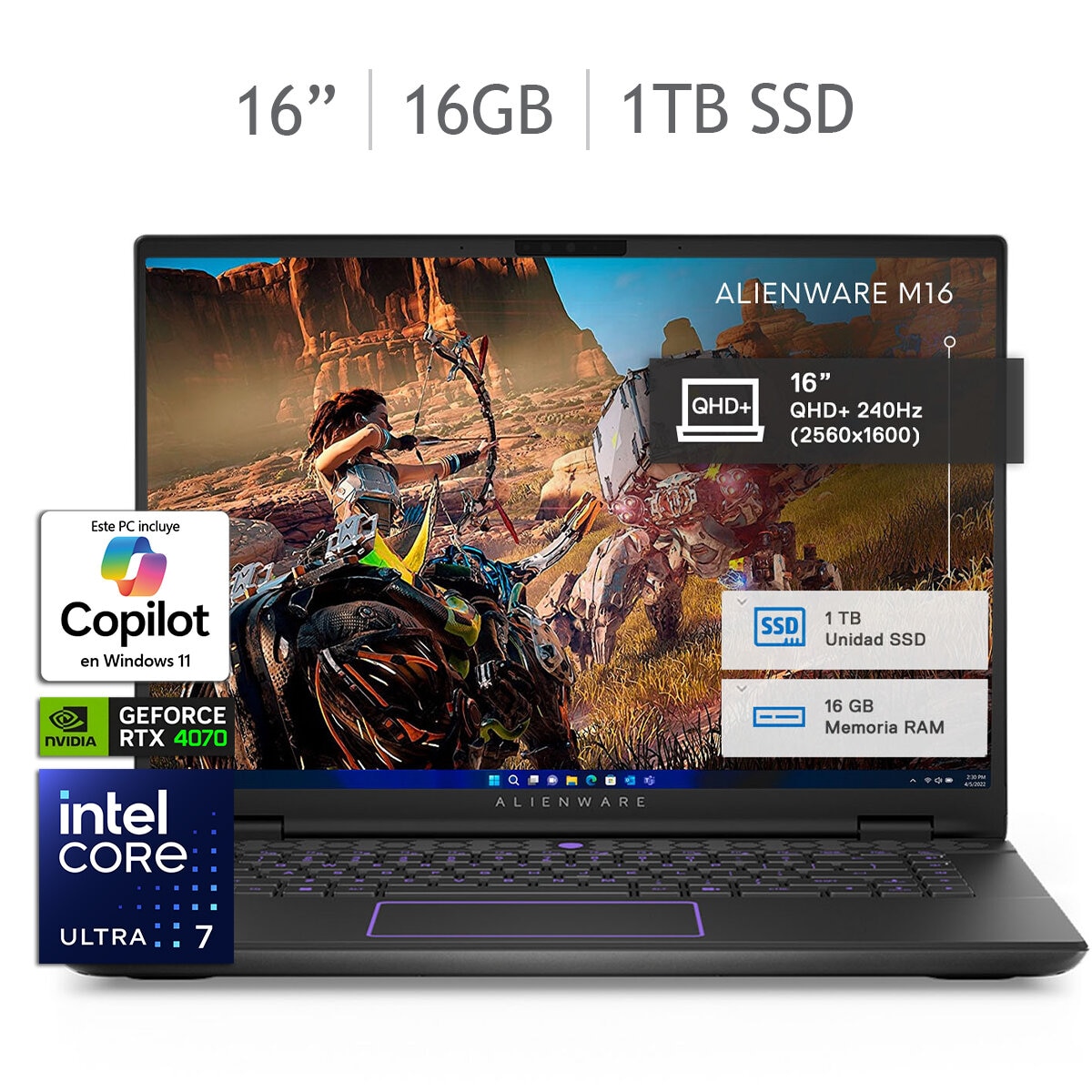 DELL Alienware Gaming NB M16 R2 Laptop 16" Quad HD Intel Core Ultra 7 16GB 1TB SSD + Mochila