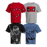 Marvel Playera 4 piezas para Niños o Niñas Spider-Man 7 Años