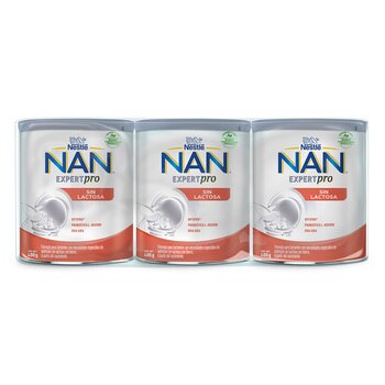 Nestle NAN Sin Lactosa, formula infantil (3 latas de 400 g c/u)
