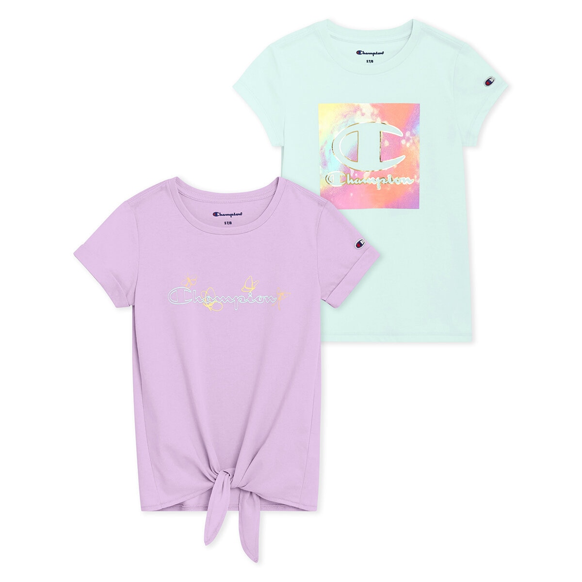 Champion Playera 2 piezas para Niños y Niñas Morado / Azul 10 / 12 Años