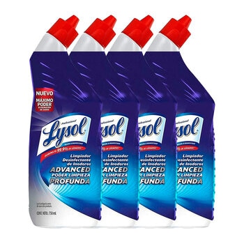 Lysol Advanced Limpiador Desinfectante para Inodoro 4 pzas de 750 ml