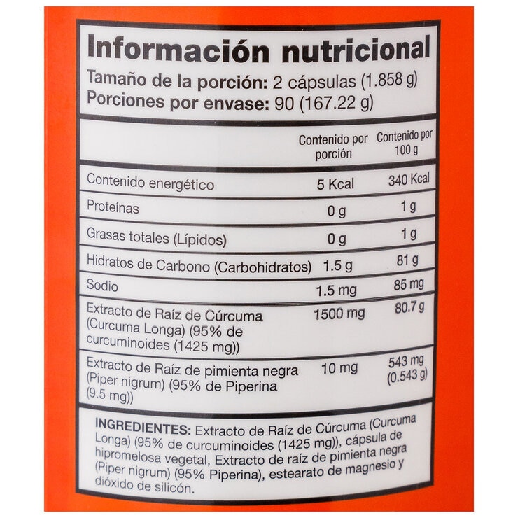Qunol Cúrcuma 180 cápsulas de 1500 mg