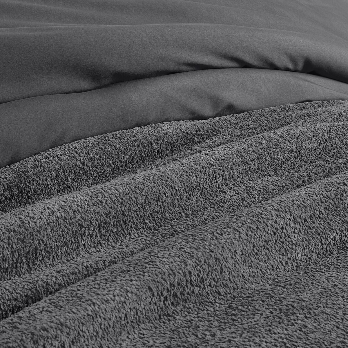 Cococozy, Juego de Edredon, Modelo Boucle, Tamaño King, Color Gris Cococozy, Juego de Edredon, Modelo Boucle, Tamaño King, Color Gris