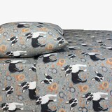 Flannel From Portugal, Juego de Sábanas de Franela, Tamaño Individual 3 piezas, Dogs