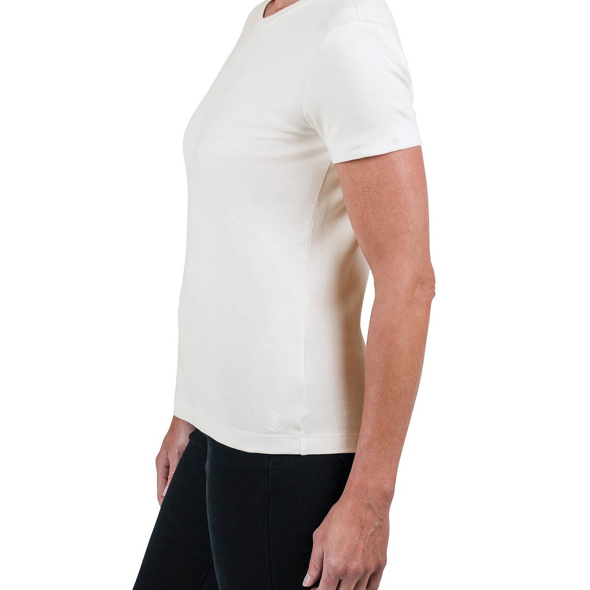 United Colors of Benetton Playera para Dama Blanco Extra Chica