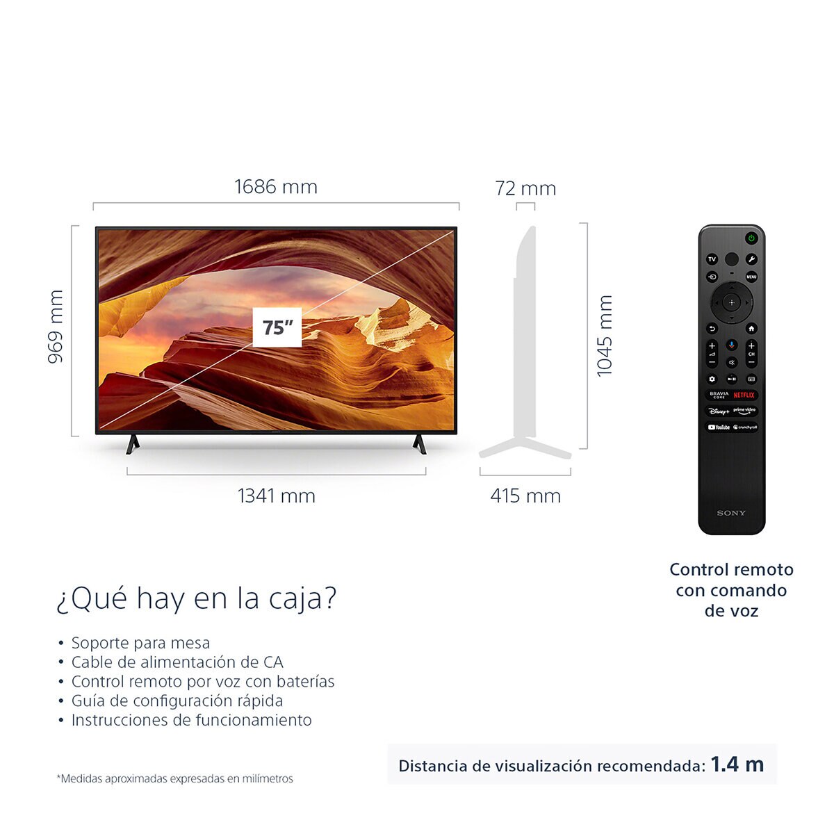 Sony Pantalla 75" 4K UHD Smart TV