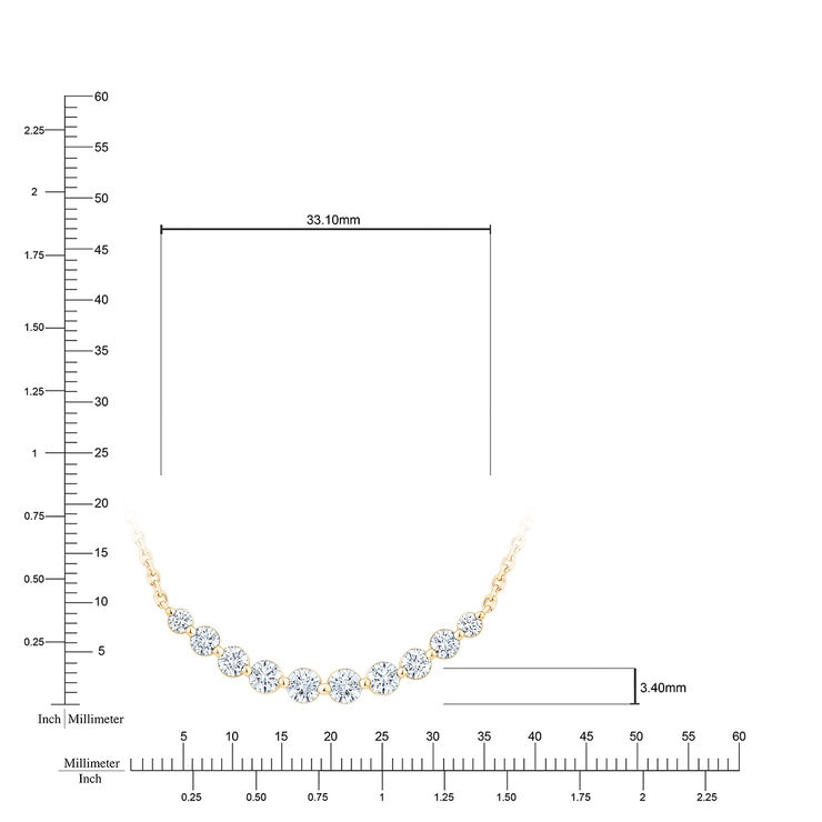 Collar de Barra de Diamantes 1.00ctw, Oro Amarillo 14K