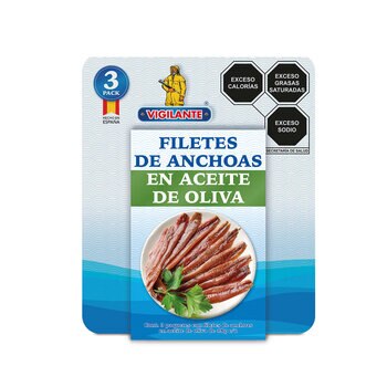 Vigilante Filetes de Anchoa en Aceite de Oliva 3 pzas de 48 g